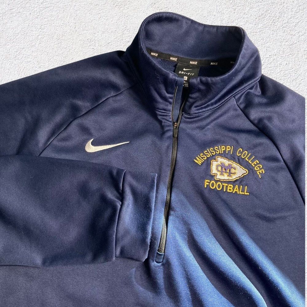 Nike Men Therma Fit 1/4-Zip Blue‎ Large Mississippi College Football Outdoor